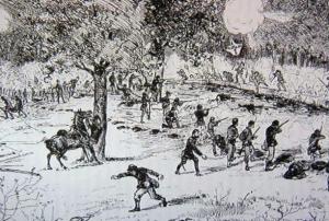 The Massachusetts 22nd, John Barker's regiment, at Gaines Mills.  (Source:  Parker, Henry Wilson's Regiment:  History of the 22nd Massachusetts Infantry) 