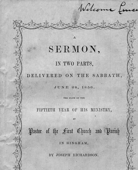 Joseph Richardson's "A Sermon in Two Parts," delivered Sunday, June 28, 1856