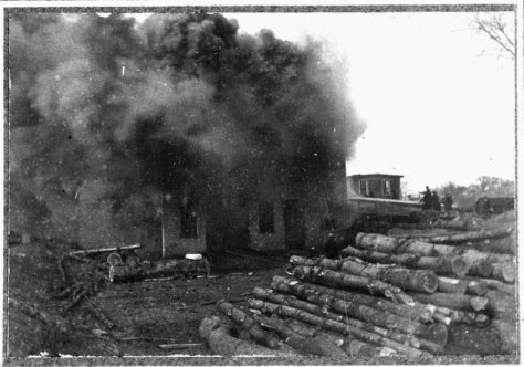 Fire at the Wilder Bucket Factory, Easter 1902 (Photo: Hingham Historical Society)
